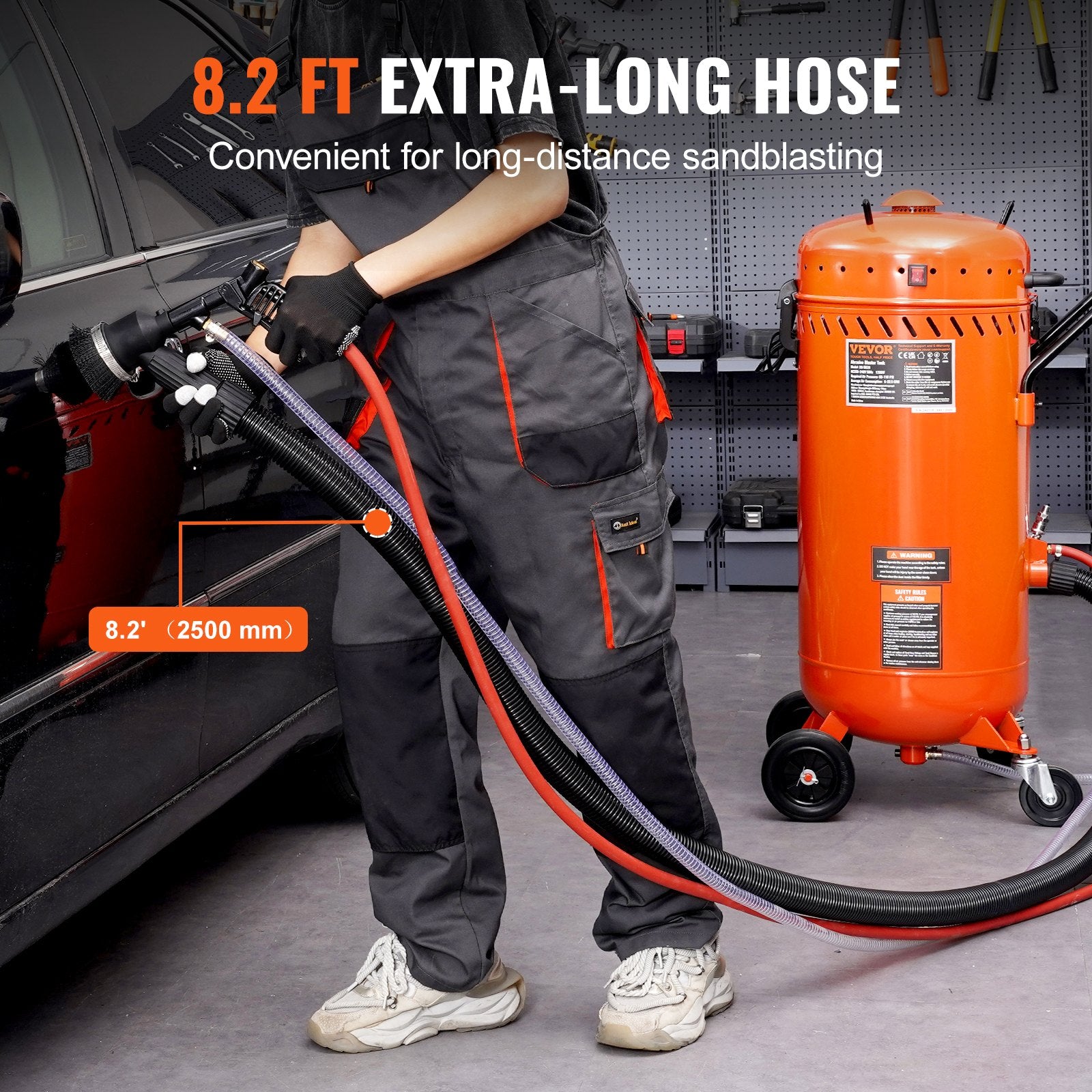 Gardening Tools: VEVOR 28 Gallon Vacuum Sand Blaster, Dustless Sandblaster with Built-in 1200W Vacuum System for Dust Control and Abrasive Recycle, 60-110 PSI Heavy Duty Abrasive Blasting Machine