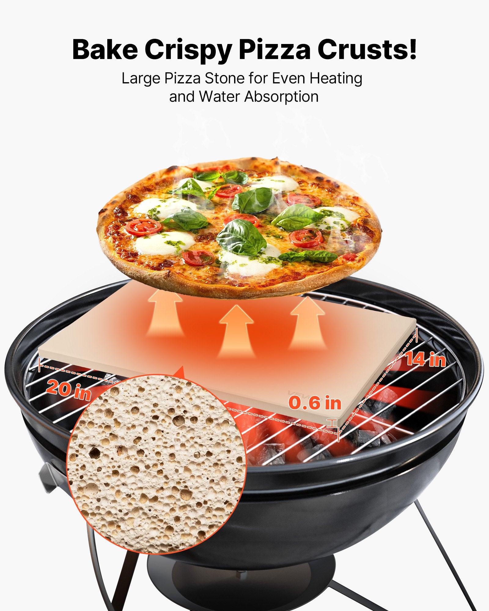 Kitchen Scales: VEVOR Pizza Stone, 508 x 355 mm Rectangular Cordierite Pizza Stone, Extra Large Baking-Stone with Aluminum Peel, 15 mm Thick Heat-Resistant Cordierite, for Oven, Baking Bread & Pizzas, BBQ Grilling