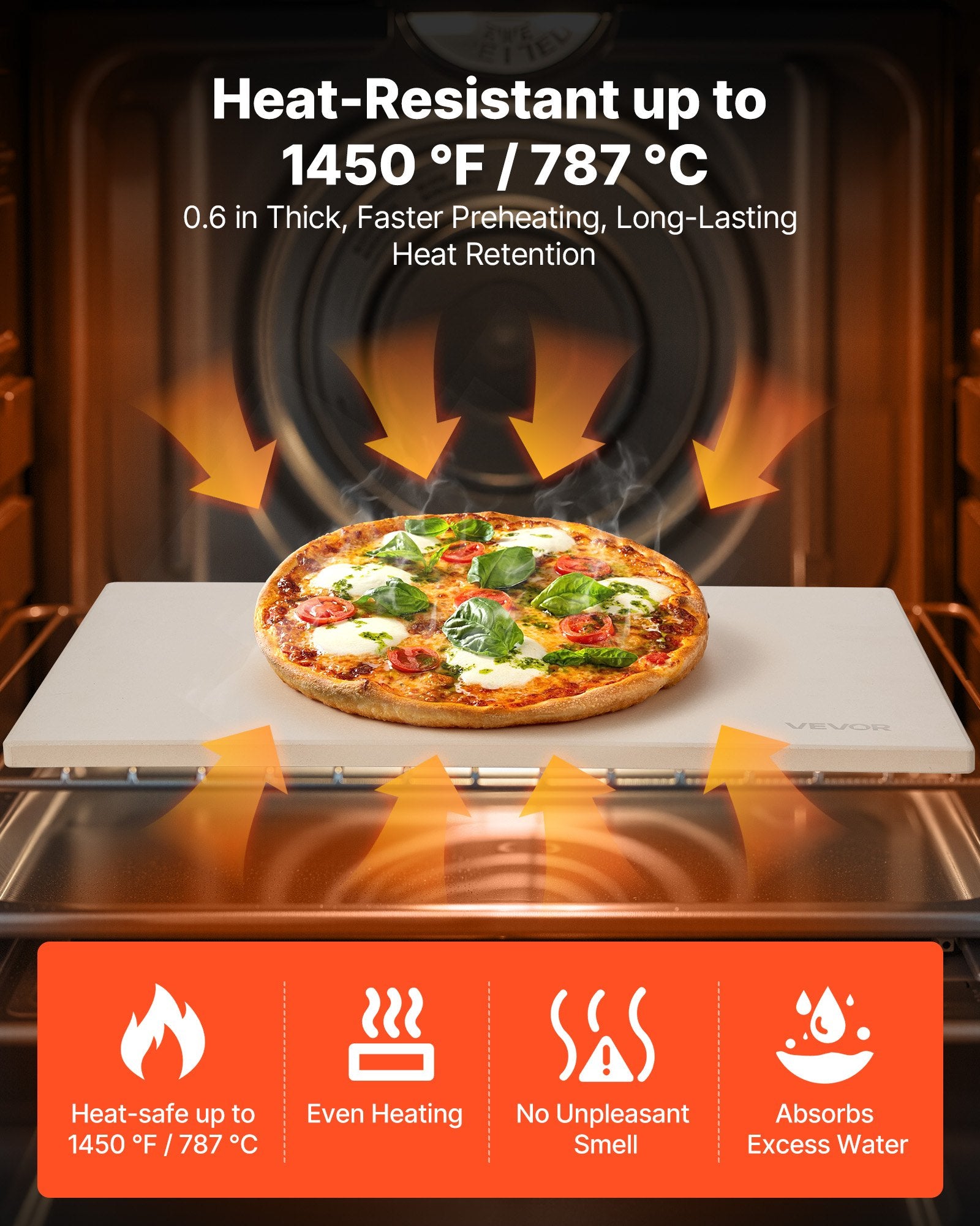 Kitchen Scales: VEVOR Pizza Stone, 508 x 355 mm Rectangular Cordierite Pizza Stone, Extra Large Baking-Stone with Aluminum Peel, 15 mm Thick Heat-Resistant Cordierite, for Oven, Baking Bread & Pizzas, BBQ Grilling