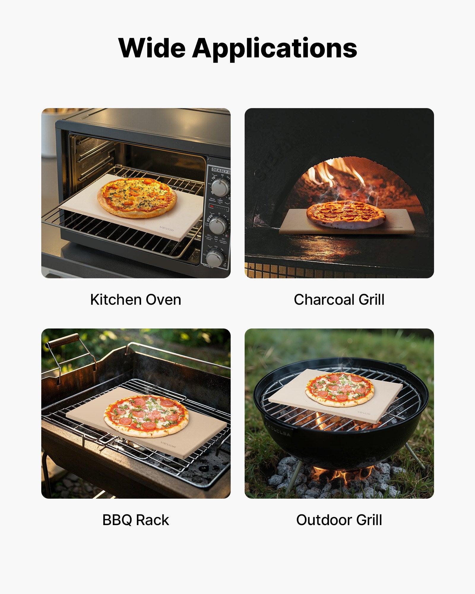 Kitchen Scales: VEVOR Pizza Stone, 508 x 355 mm Rectangular Cordierite Pizza Stone, Extra Large Baking-Stone with Aluminum Peel, 15 mm Thick Heat-Resistant Cordierite, for Oven, Baking Bread & Pizzas, BBQ Grilling