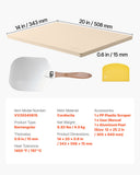 Kitchen Scales: VEVOR Pizza Stone, 508 x 355 mm Rectangular Cordierite Pizza Stone, Extra Large Baking-Stone with Aluminum Peel, 15 mm Thick Heat-Resistant Cordierite, for Oven, Baking Bread & Pizzas, BBQ Grilling