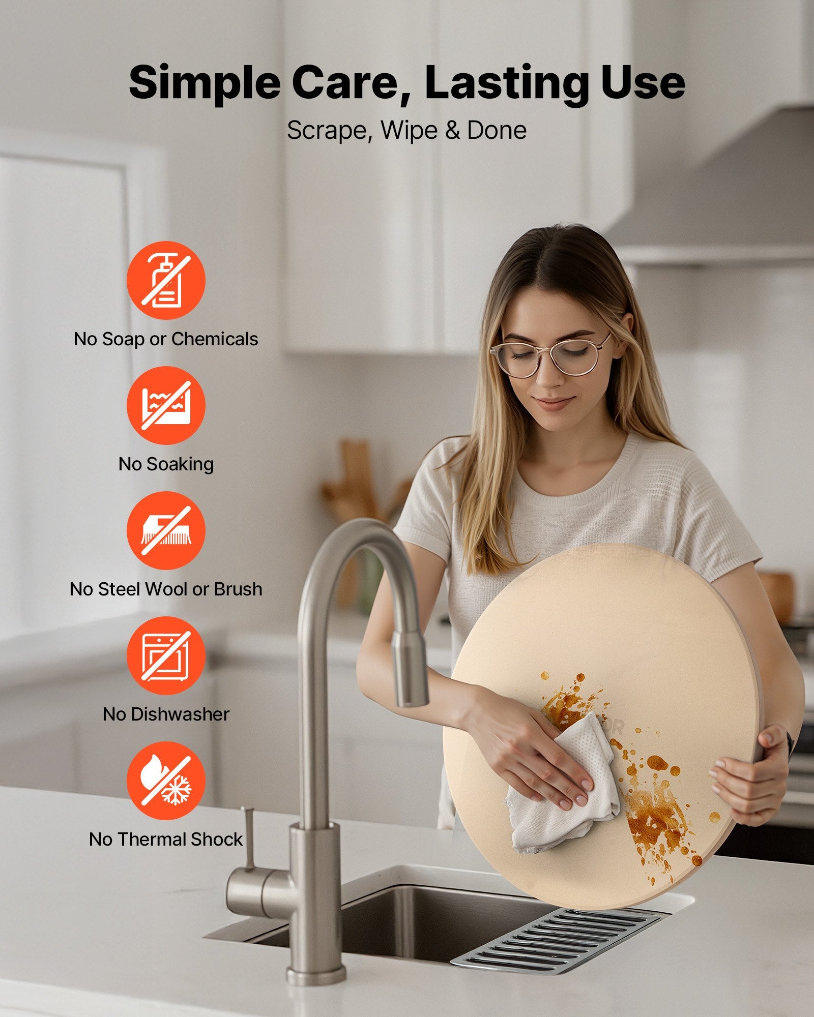Kitchen Scales: VEVOR Pizza Stone, 406 mm Round Cordierite Pizza Stone, Extra Large Baking-Stone with a Durable Stand, 17 mm Thickness Heat-Resistant Cooking Cordierite, for Kitchen Oven, Baking Pizzas, BBQ Grilling