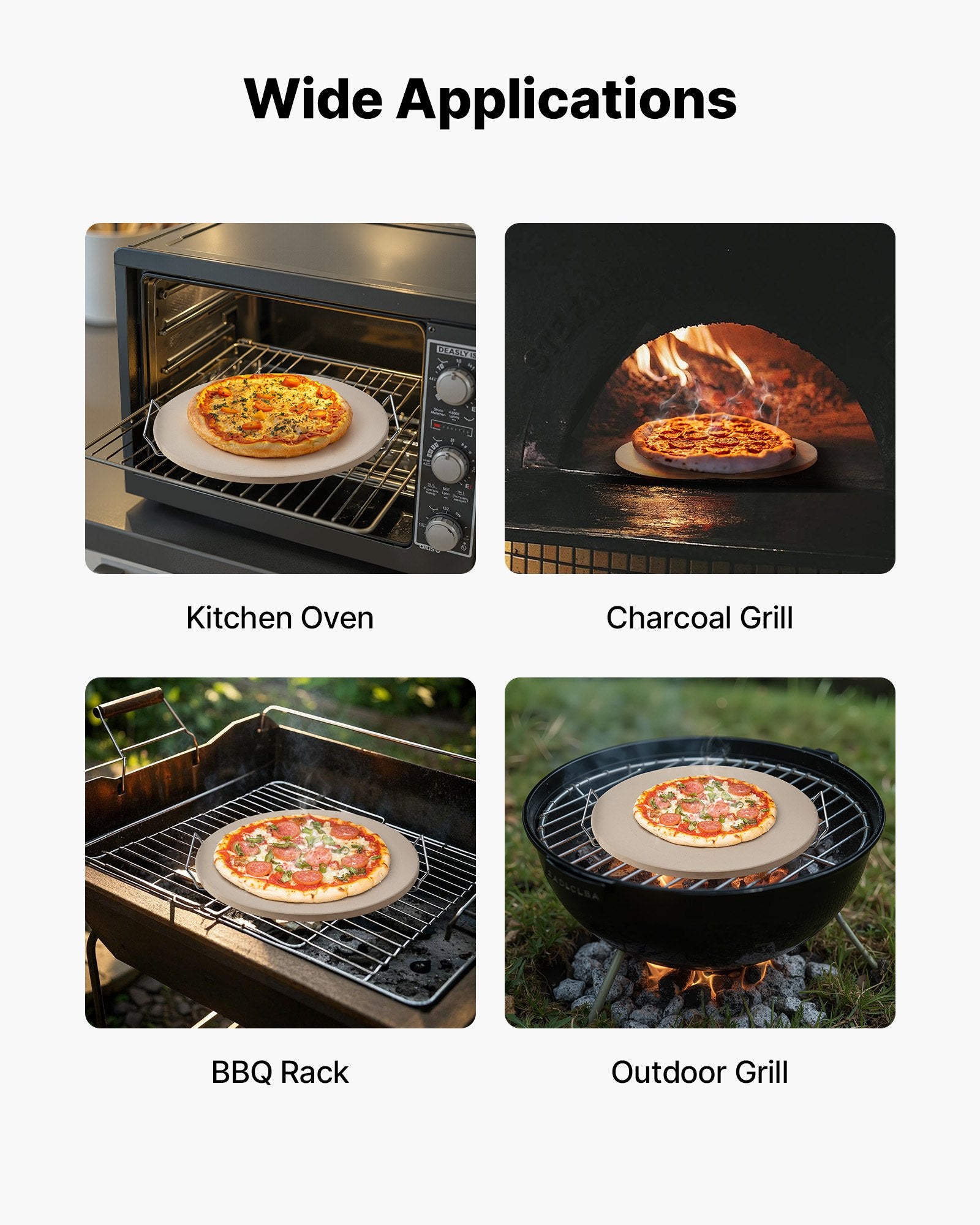 Kitchen Scales: VEVOR Pizza Stone, 406 mm Round Cordierite Pizza Stone, Extra Large Baking-Stone with a Durable Stand, 17 mm Thickness Heat-Resistant Cooking Cordierite, for Kitchen Oven, Baking Pizzas, BBQ Grilling