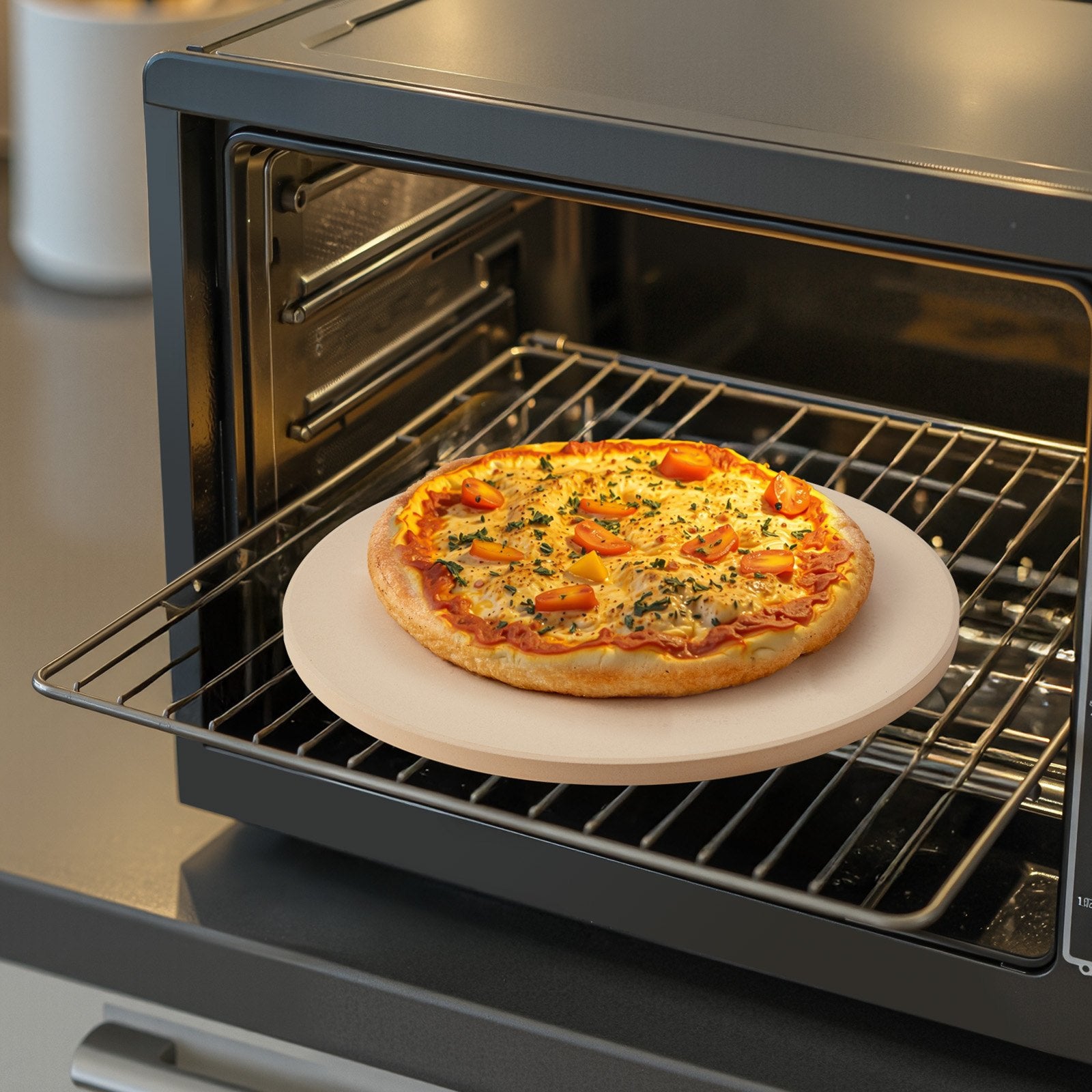 Kitchen Scales: VEVOR Pizza Stone, 406 mm Round Cordierite Pizza Stone, Extra Large Baking-Stone with a Durable Stand, 17 mm Thickness Heat-Resistant Cooking Cordierite, for Kitchen Oven, Baking Pizzas, BBQ Grilling