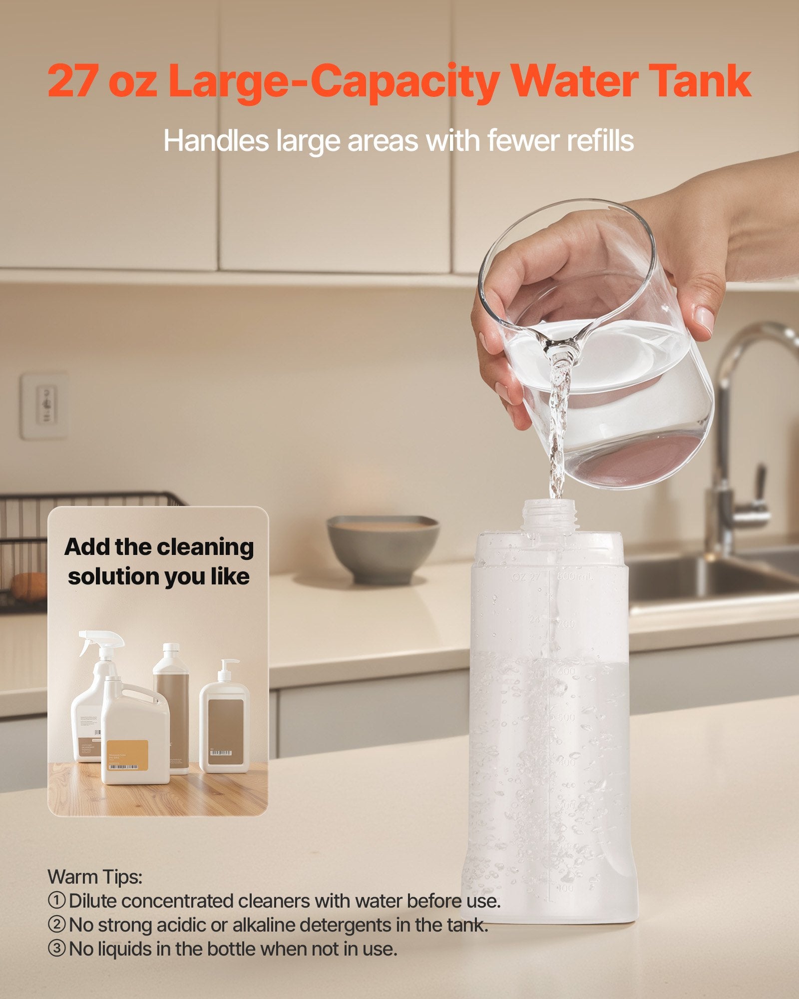 Gardening Tools: VEVOR Spray Mop, with 3 Washable Pads for Dry and Wet Floor Cleaning & an 800ml Refillable Water Tank, Microfiber Dust Wet Mop & Twisted Cotton Dry Mop, Commercial Home Use for Tiles/Vinyl/Wood Floor