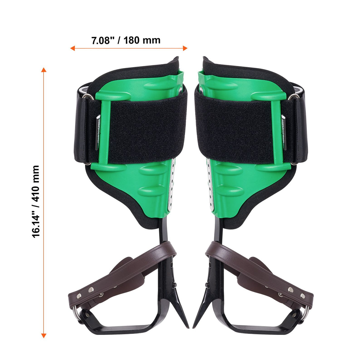 Tree Climbing Spikes, 1 Pair Alloy Steel Climbing Spurs, 350lbs Load Capacity Tree Climbing Gear with Straps and Spike Protectors, Arborist Equipment for Climbers, Hunting, Fruit Picking, Green