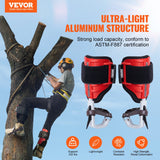 Foot Care: VEVOR Tree Climbing Spikes, 1 Pair Aluminum Climbing Spurs, 350lbs Load Capacity Tree Climbing Gear with Straps and Spike Protectors, Arborist Equipment for Climbers, Hunting, Fruit Picking, Red