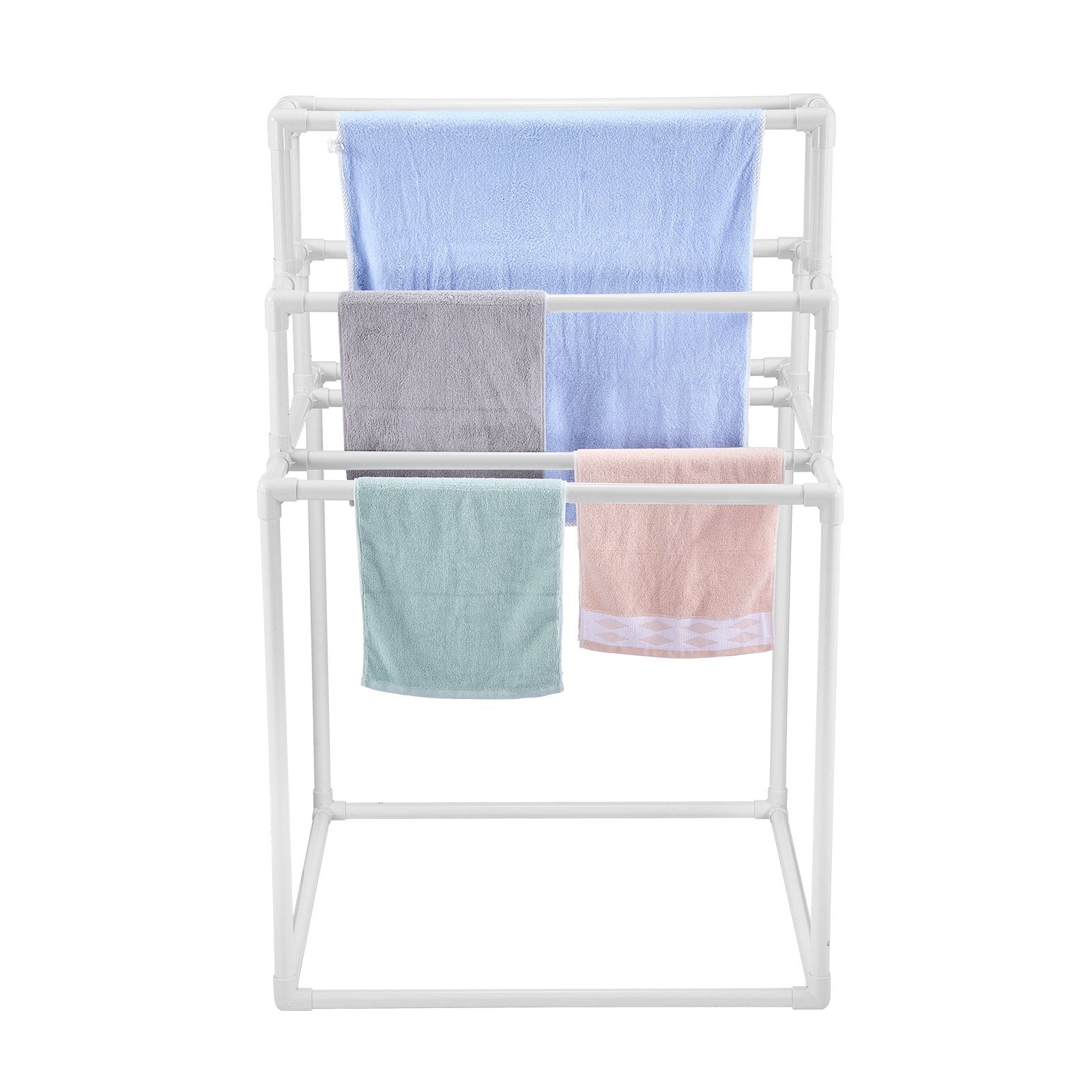 Towel Racks & Holders: VEVOR Towel Rack 8-Bar Outdoor PVC Towel Holder for Poolside Spa Bathroom White