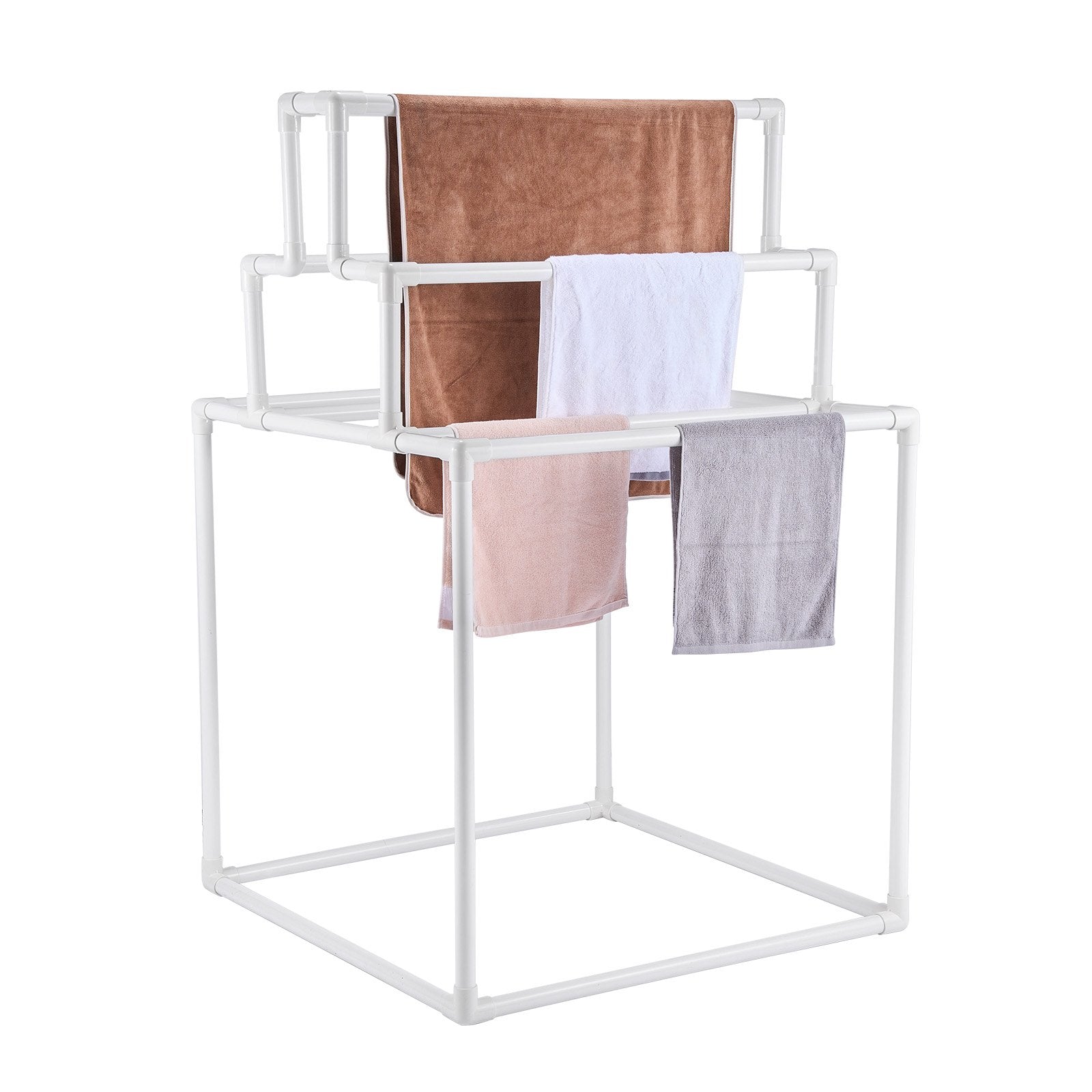 Towel Racks & Holders: VEVOR Towel Rack 8-Bar Outdoor PVC Towel Holder for Poolside Spa Bathroom White