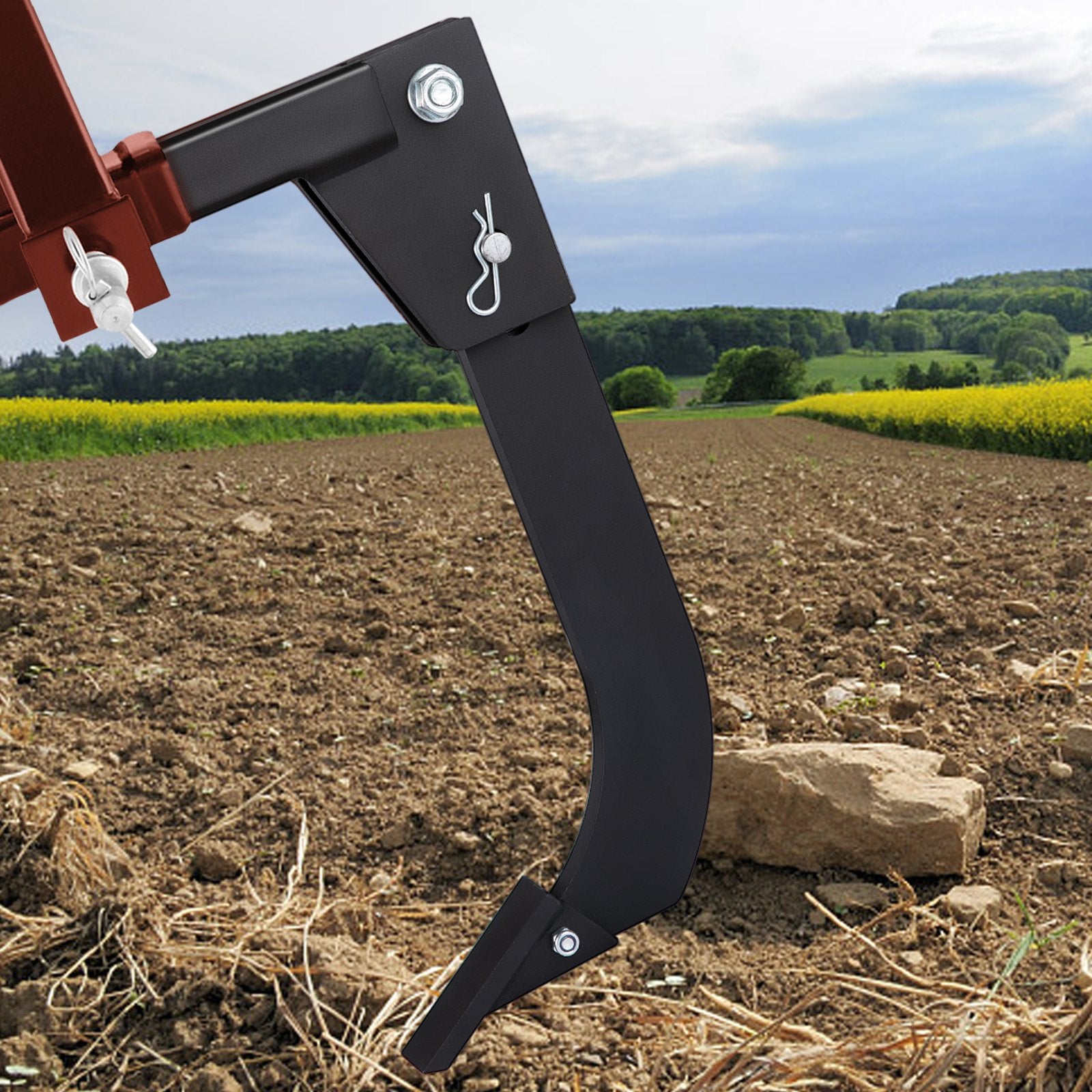 Putty Knives, Scrapers & Chisels: VEVOR Hitch Mounted Ripper, 40.6cm Shank Length Box Scraper Shank, 4 Hole Site Box Blade for Tractor, 2 Locating Pins Ripper Shank, 2 Plough Tips Box Blade Shank Teeth