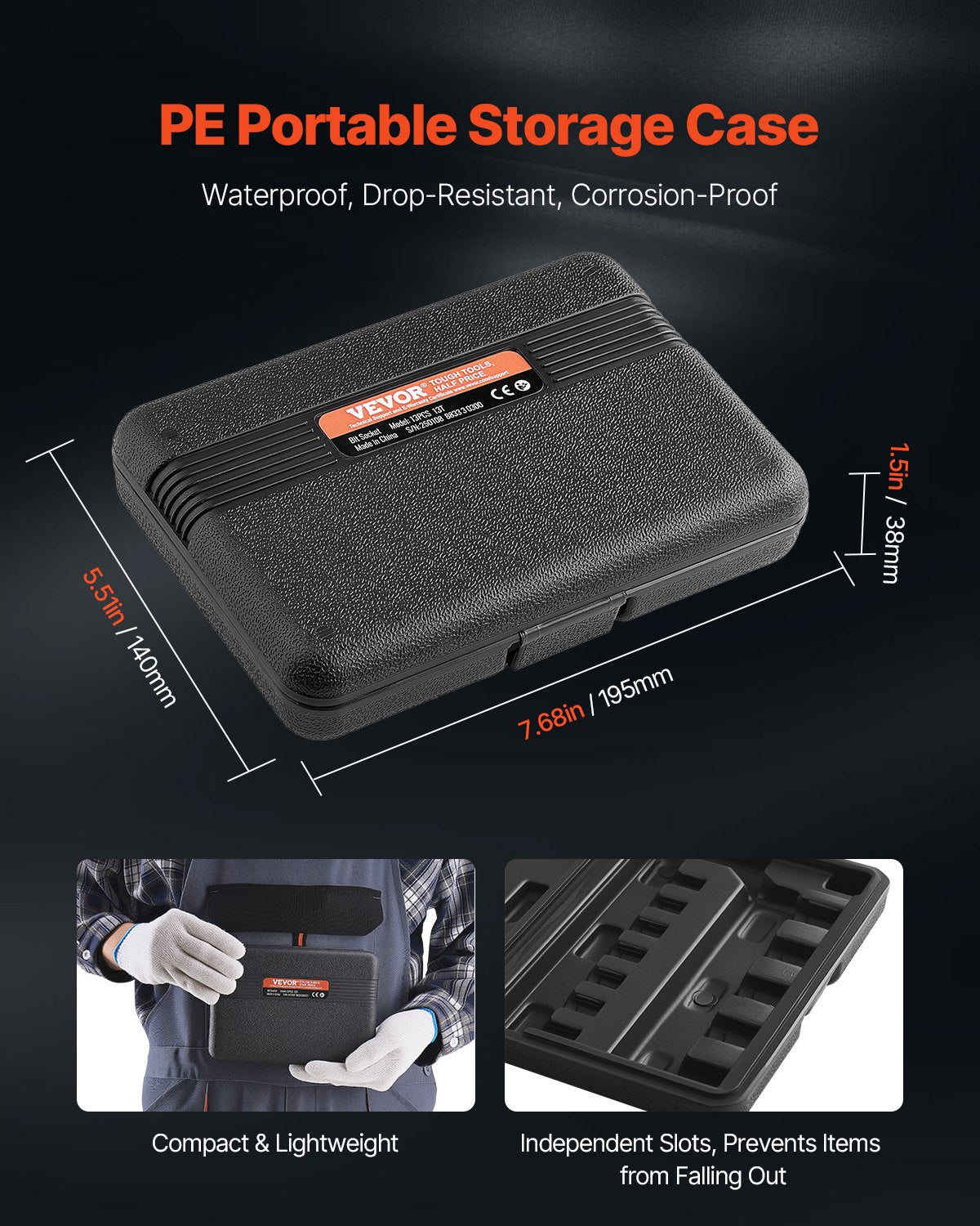 Tool Sockets: VEVOR Torx Bit Socket Set, 13-Piece Star T8 - T60 Set, S2 Alloy Steel and Cr-V Steel, 1/4 in, 3/8 in, and 1/2 in Drives, with Enhanced Storage Case, Torx Sockets for Hand Use, Mechanics, Auto Repair