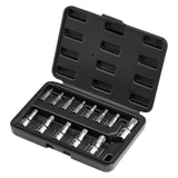 Tool Sockets: VEVOR Torx Bit Socket Set, 13-Piece Star T8 - T60 Set, S2 Alloy Steel and Cr-V Steel, 1/4 in, 3/8 in, and 1/2 in Drives, with Enhanced Storage Case, Torx Sockets for Hand Use, Mechanics, Auto Repair