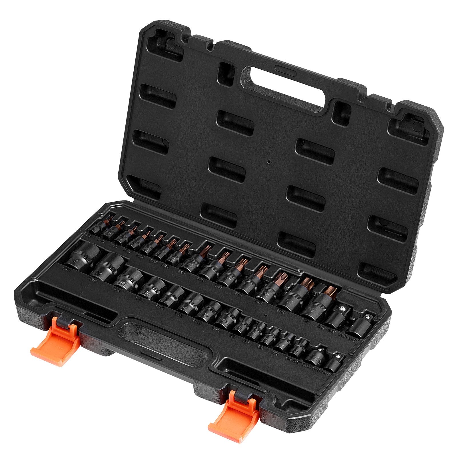 Drill & Screwdriver Accessories: Torx Bit Socket and External Torx Socket Set 31-Piece T8-T70 and E4-E24 Steel