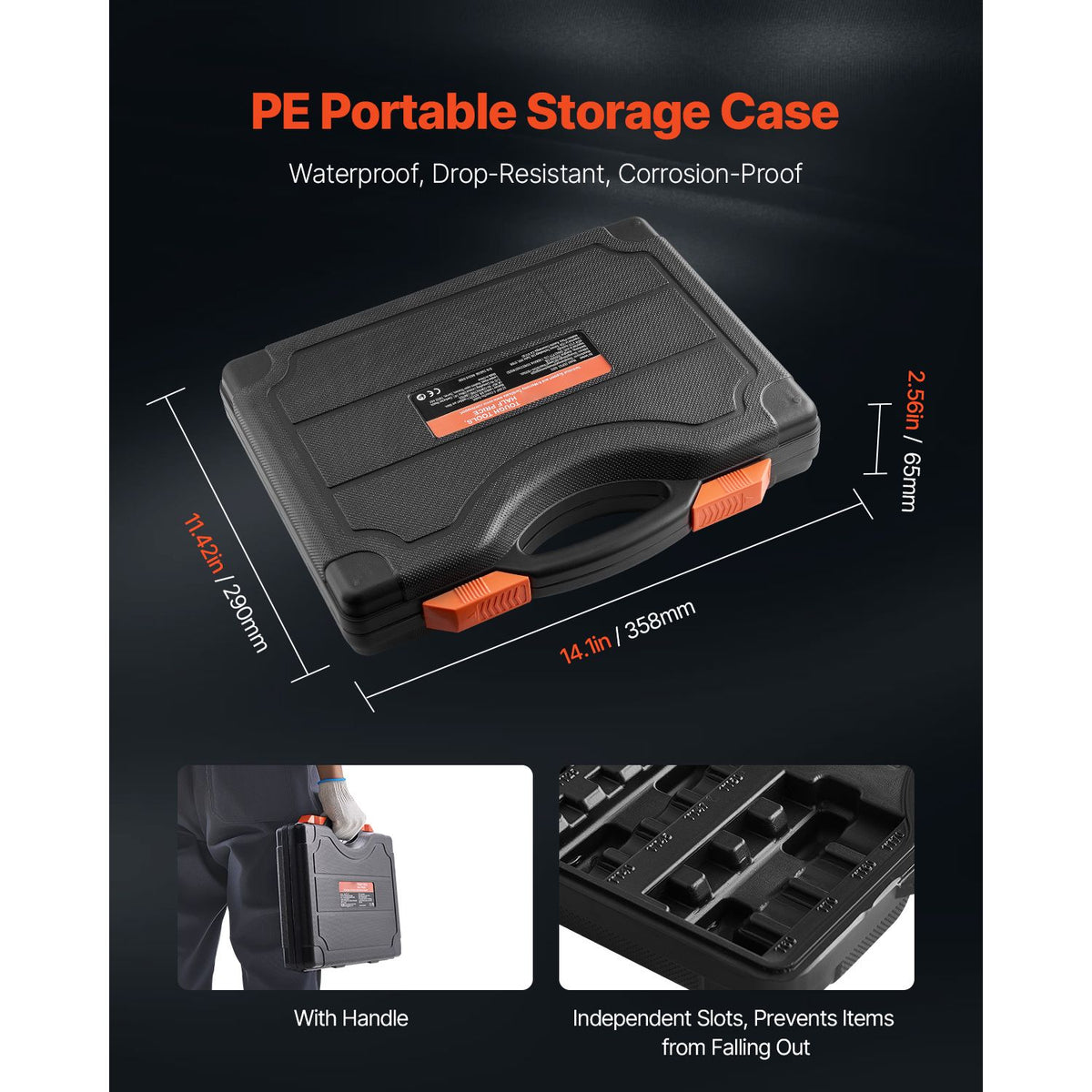 Torx Bit Socket and External Torx Socket Set, 60-Piece T6-T70, TT6-TT70, TP8-TP60, E4-E24, S2 Alloy Steel and Cr-V Steel, 1/4 in, 3/8 in, and 1/2 in Drives, with Enhanced Storage Case, Hand Use