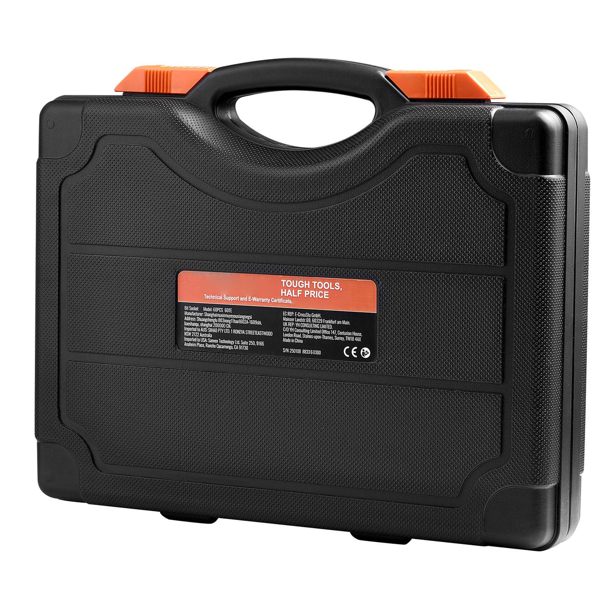 Torx Bit Socket and External Torx Socket Set, 60-Piece T6-T70, TT6-TT70, TP8-TP60, E4-E24, S2 Alloy Steel and Cr-V Steel, 1/4 in, 3/8 in, and 1/2 in Drives, with Enhanced Storage Case, Hand Use