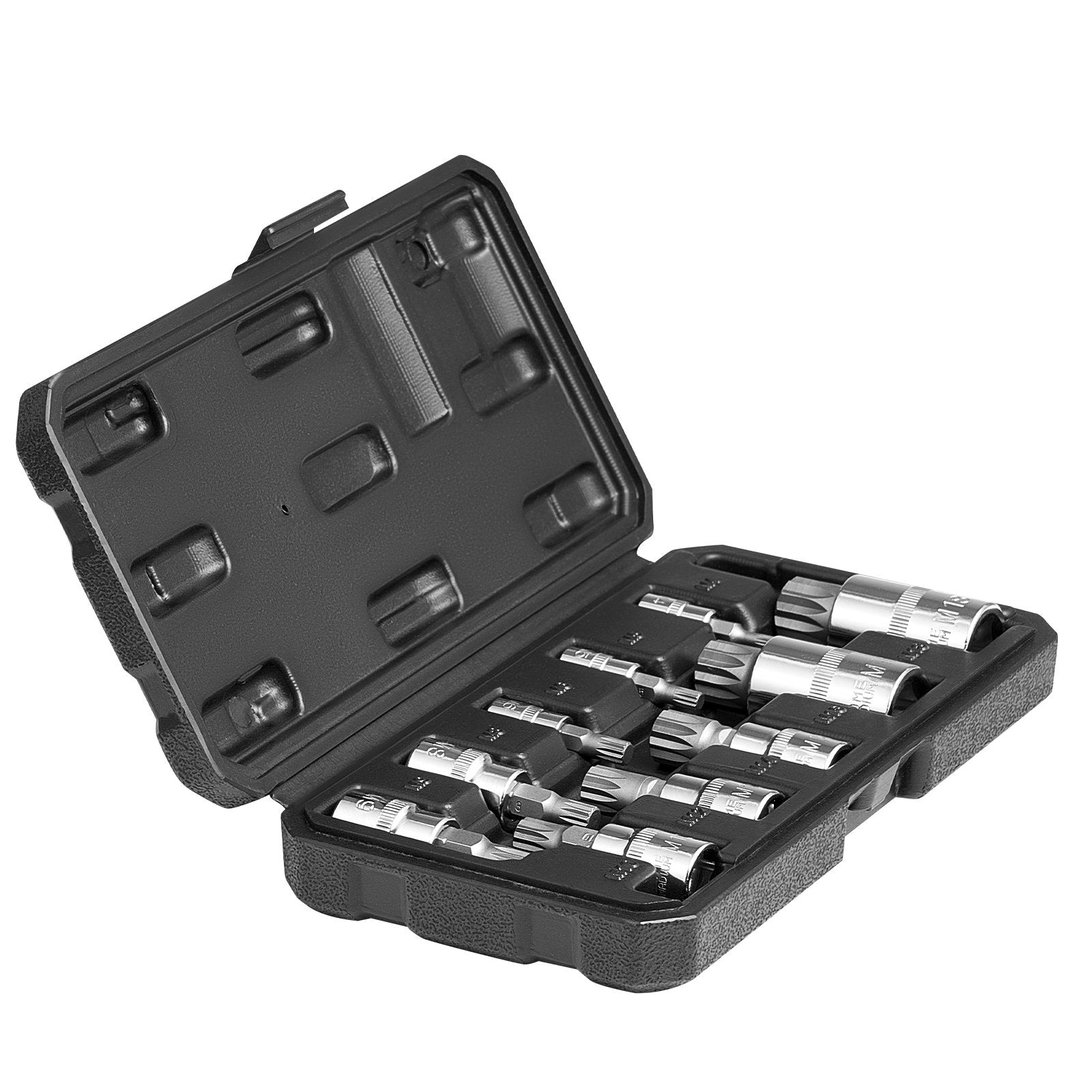 Drill & Screwdriver Accessories: XZN Triple Square Spline Bit Socket Set 10-Piece M4-M18 Cr-V Steel Storage Case
