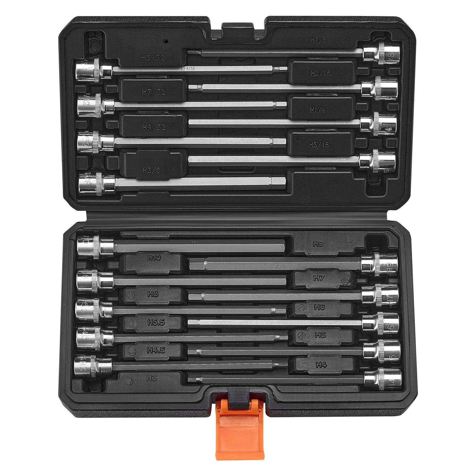 Women's Socks & Hosiery: VEVOR Extra Long Allen Hex Bit Socket Set, 18-Piece 3/8 inch Drive, S2 Alloy Steel and Cr-V Steel, Standard SAE and Metric 1/8-Inch-3/8-Inch, 3-12mm, with Enhanced Storage Case, for Mechanics