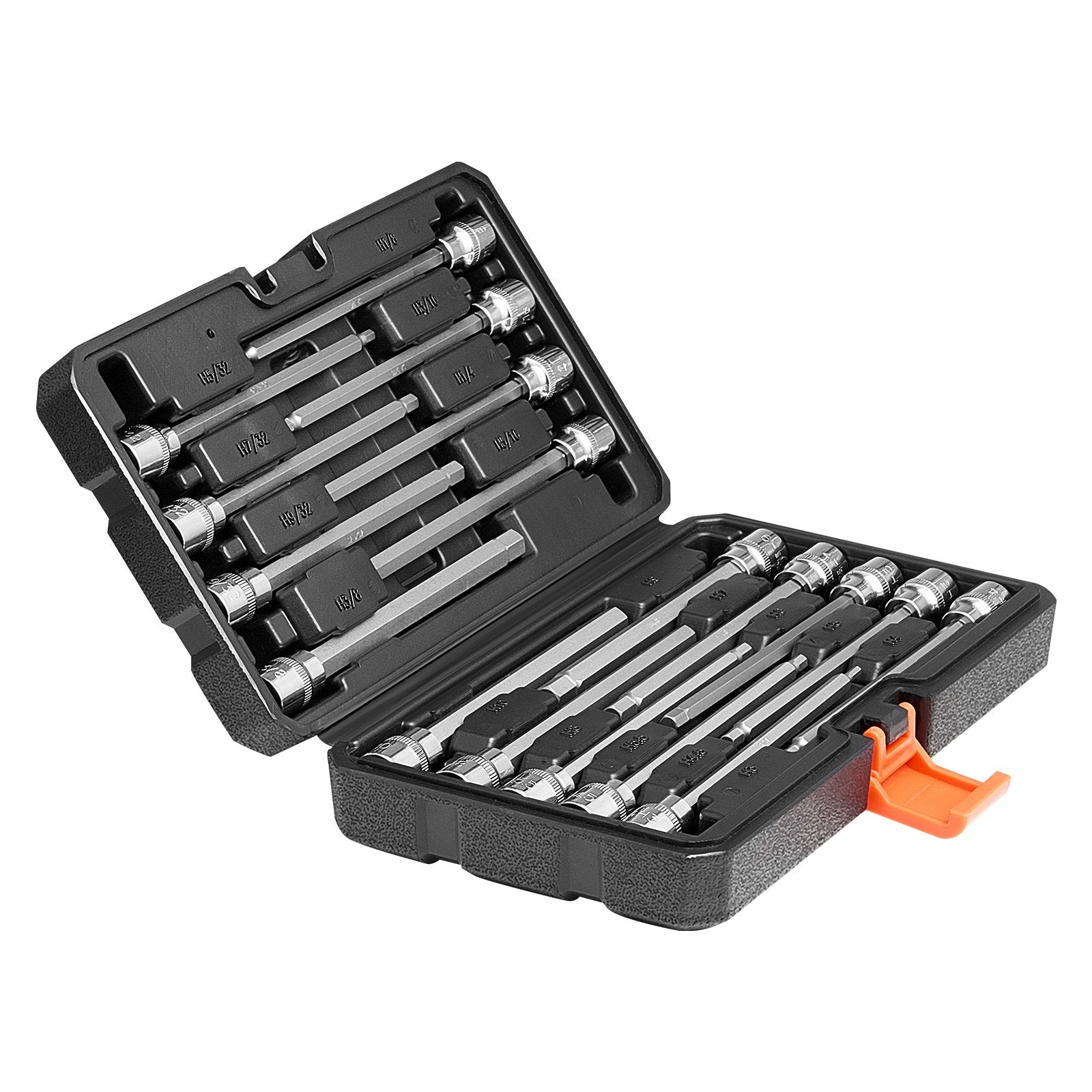 Women's Socks & Hosiery: VEVOR Extra Long Allen Hex Bit Socket Set, 18-Piece 3/8 inch Drive, S2 Alloy Steel and Cr-V Steel, Standard SAE and Metric 1/8-Inch-3/8-Inch, 3-12mm, with Enhanced Storage Case, for Mechanics