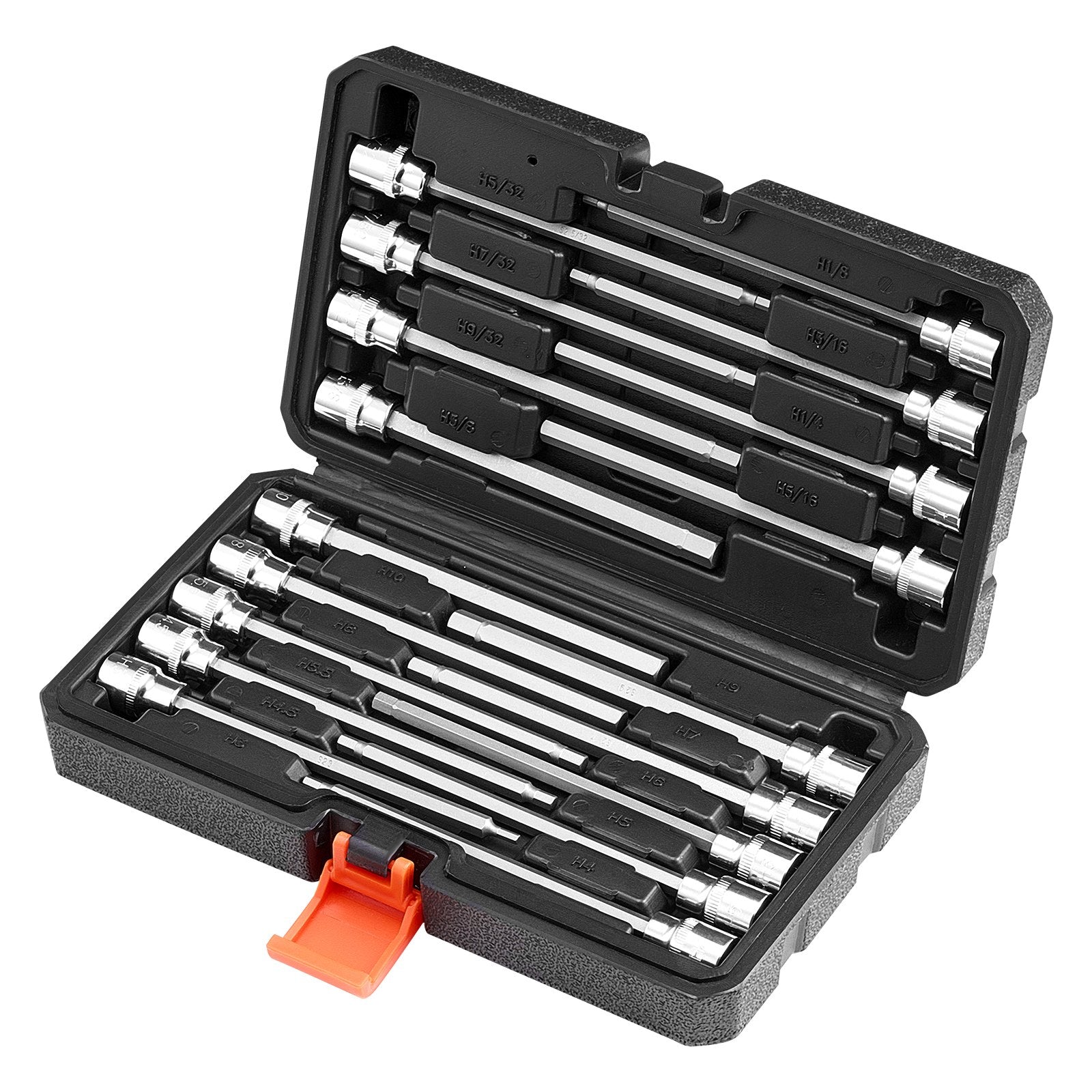 Women's Socks & Hosiery: VEVOR Extra Long Allen Hex Bit Socket Set, 18-Piece 3/8 inch Drive, S2 Alloy Steel and Cr-V Steel, Standard SAE and Metric 1/8-Inch-3/8-Inch, 3-12mm, with Enhanced Storage Case, for Mechanics