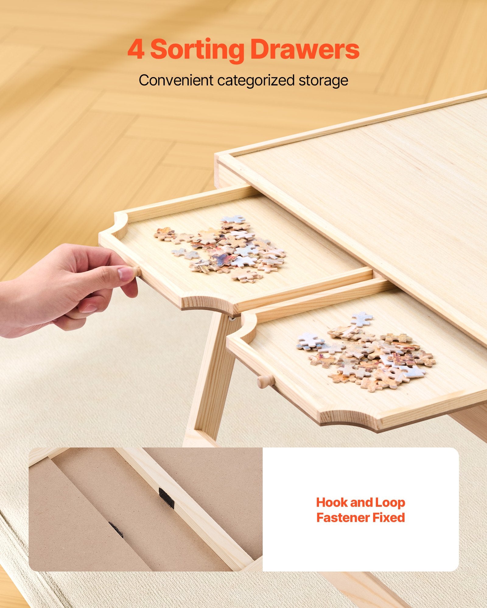 Jigsaw Puzzles & Accessories: VEVOR 1500 Piece Puzzle Board with Folding Leg Portable Wooden Jigsaw 86x63cm