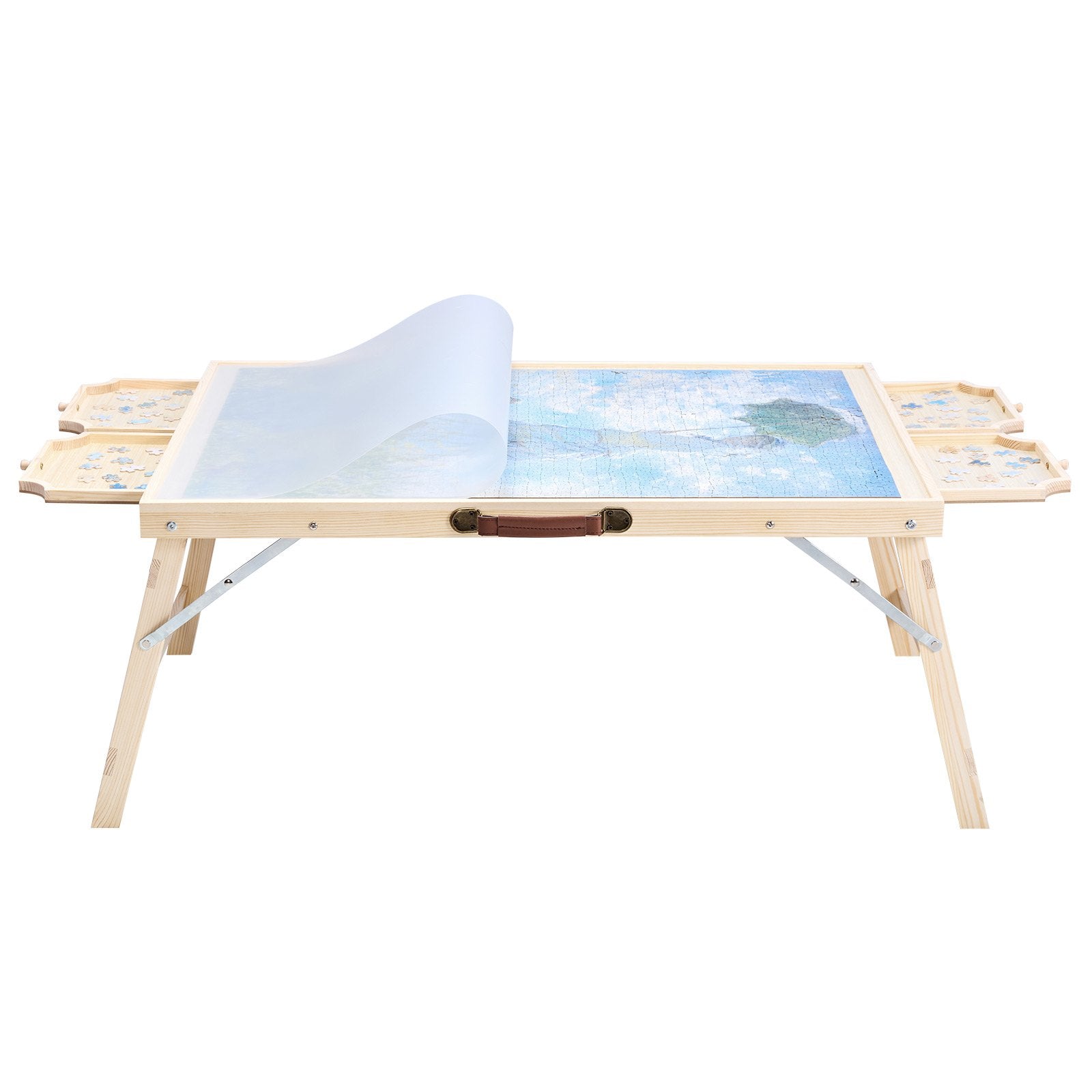 Jigsaw Puzzles & Accessories: VEVOR 1500 Piece Puzzle Board with Folding Leg Portable Wooden Jigsaw 86x63cm