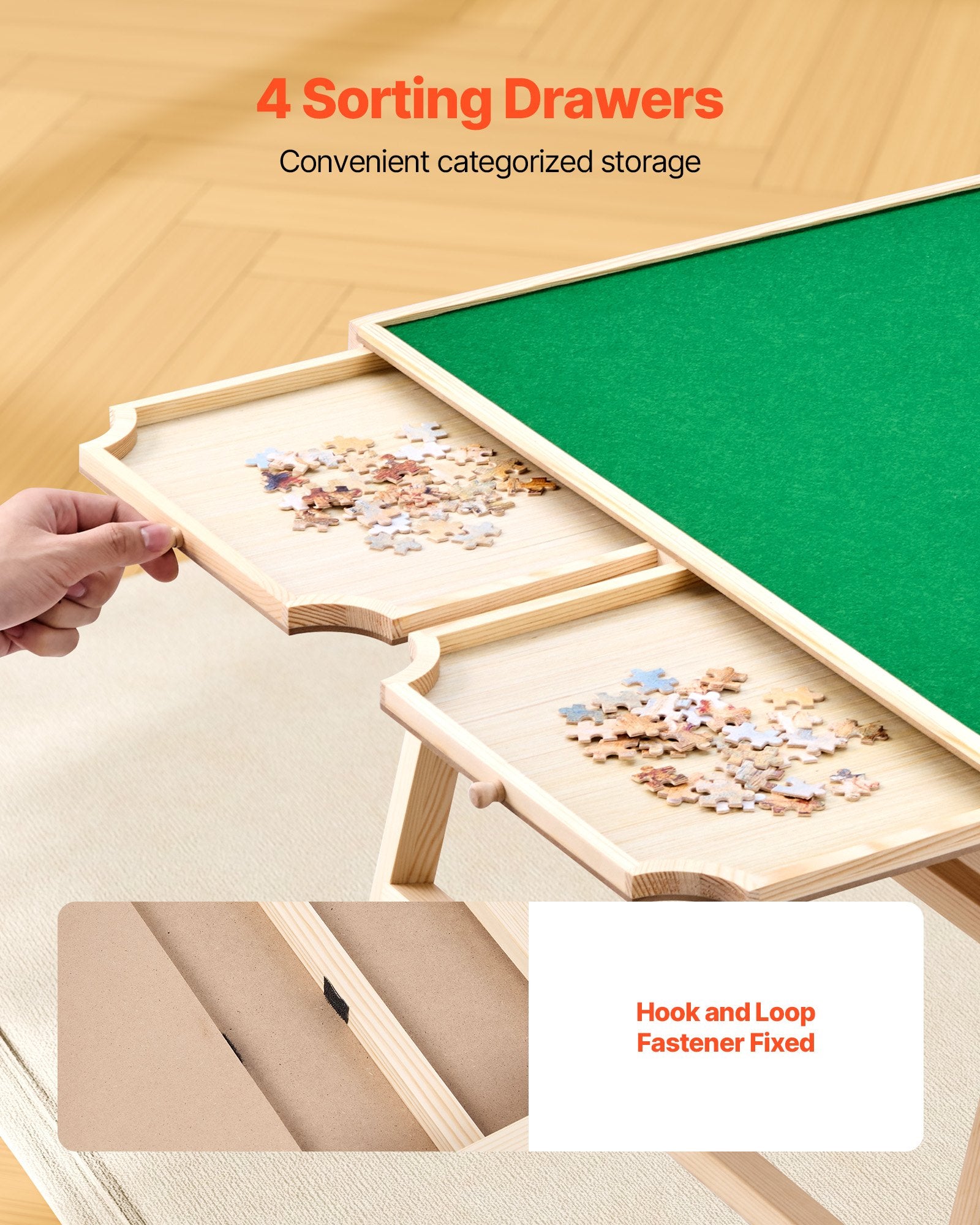 Jigsaw Puzzles & Accessories: VEVOR 1500 Piece Puzzle Board with Folding Leg Portable Wooden Jigsaw 86x63cm