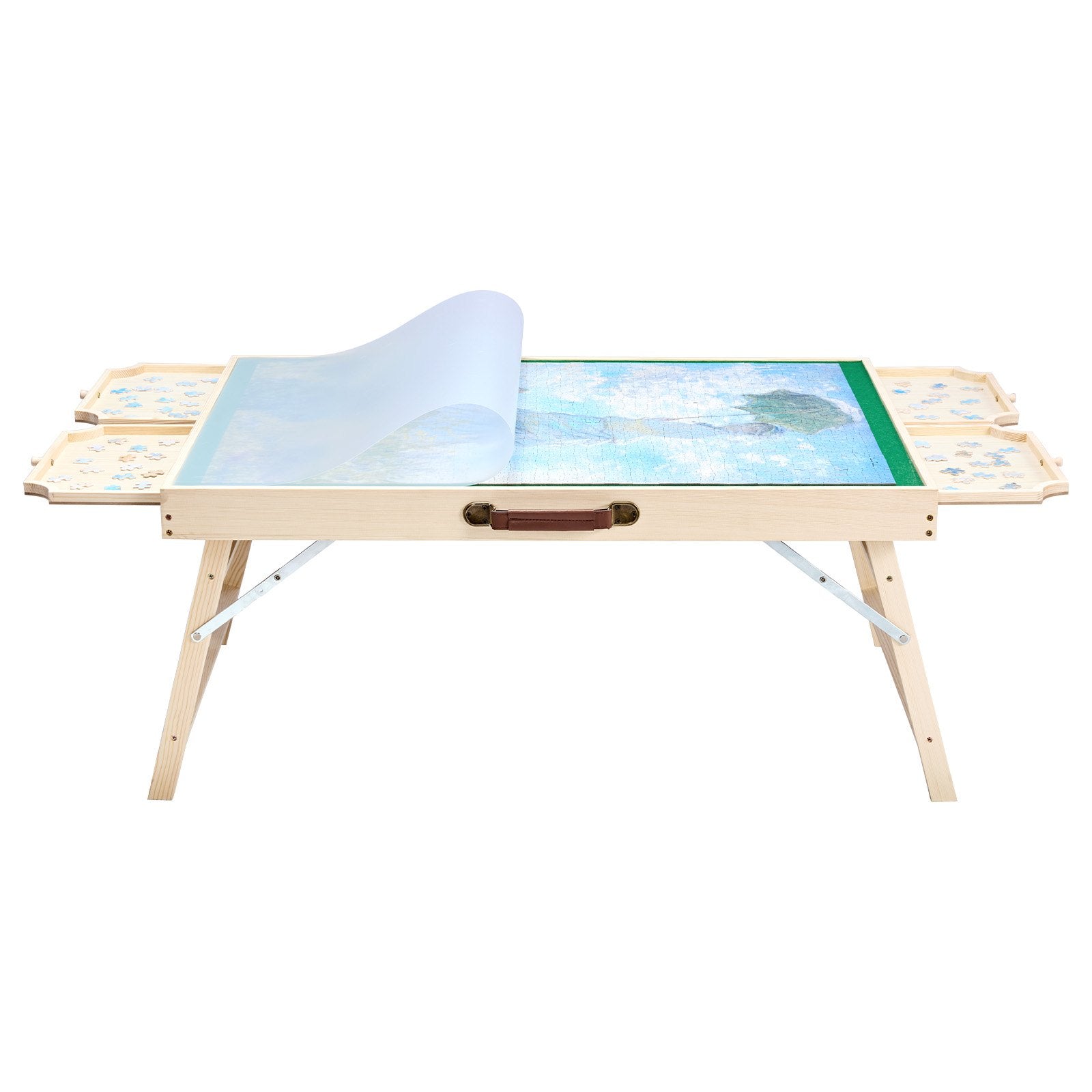 Jigsaw Puzzles & Accessories: VEVOR 1500 Piece Puzzle Board with Folding Leg Portable Wooden Jigsaw 86x63cm