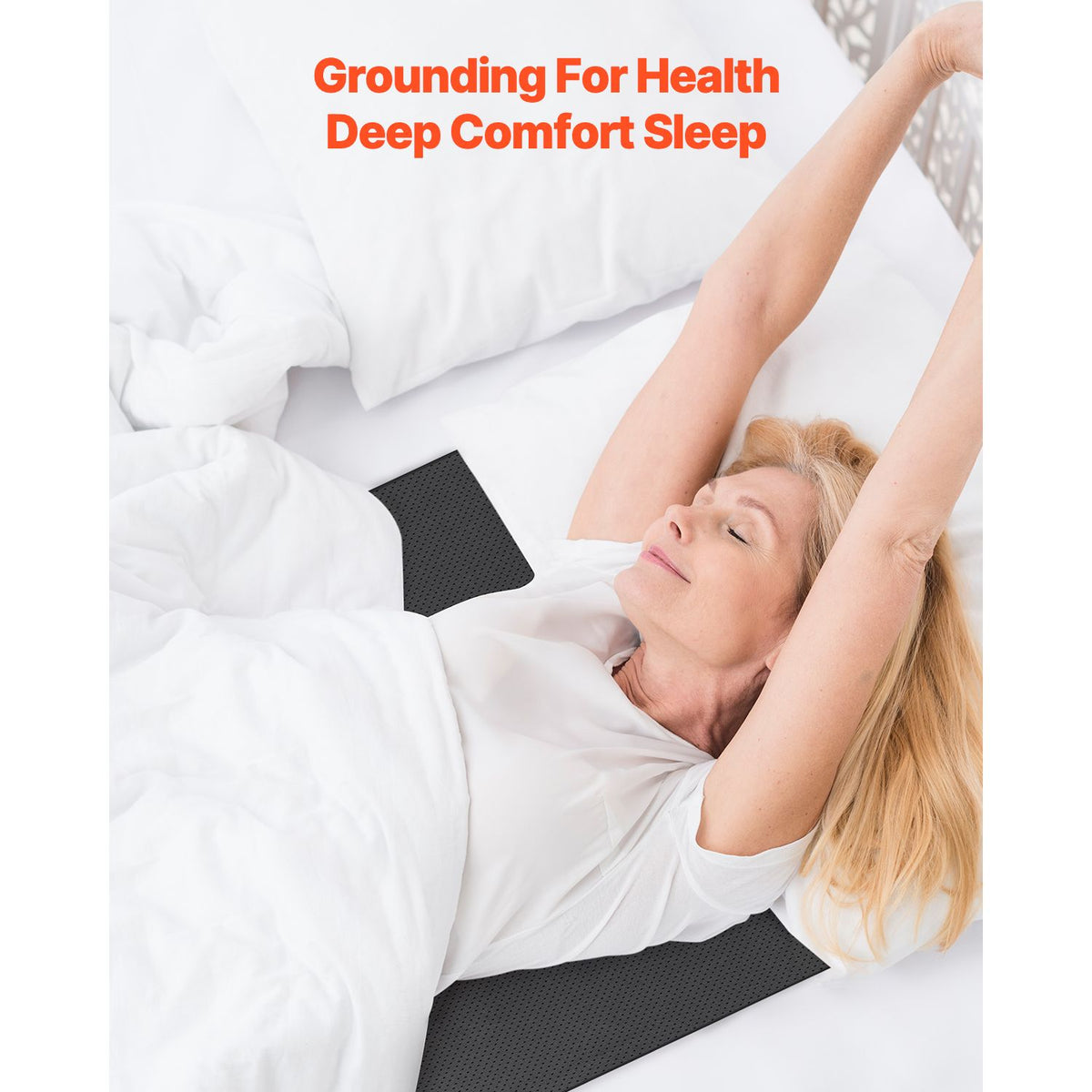Grounding Mat, 680 x 990 mm Anti-Slip PU Leather Earthing Mat, with 15 Feet Grounding Cord, Grounding Pad for Sleep, Boost Energy, Improve Sleep, Reduce Anxiety at Home Office or Work