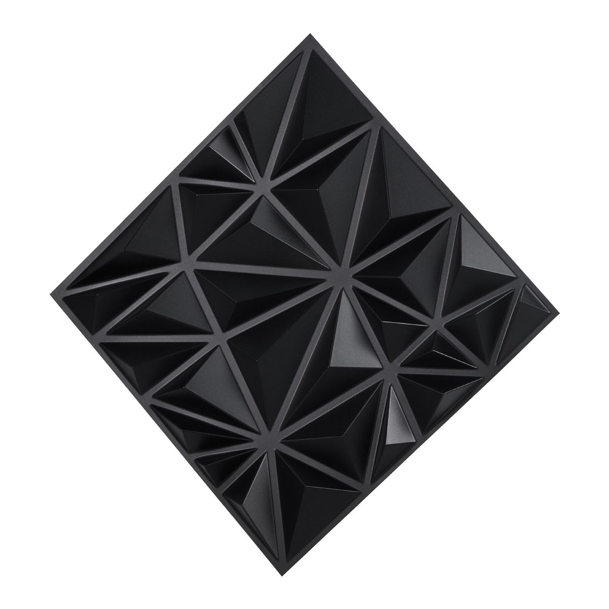 3D Wall Panels, 33-Pack 30 x 30 cm PVC Modern Art Minimalist Diamond Tiles, 2.97 m² Coverage Accent Wall Panel, Interior Home Decor for Ceiling, Bedroom, Living Room, Gaming Room, Matte Black