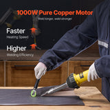 Heat Guns: VEVOR Hot Air Plastic Welder, 1000W Hot Air Torch Pistol, 50- 600°C PVC TPO Vinyl Heat Gun Welding Torch, Plastic Welding Kit with 4 Accessories- 2 Nozzles, 1 Seam Roller & Brush for PP/PE/PVC Sheet