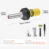 Heat Guns: VEVOR Hot Air Plastic Welder, 1000W Hot Air Torch Pistol, 50- 600°C PVC TPO Vinyl Heat Gun Welding Torch, Plastic Welding Kit with 4 Accessories- 2 Nozzles, 1 Seam Roller & Brush for PP/PE/PVC Sheet