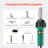 Gardening Tools: VEVOR Hot Air Plastic Welder 1600W PVC TPO Vinyl Heat Gun Torch & 9 Accessories