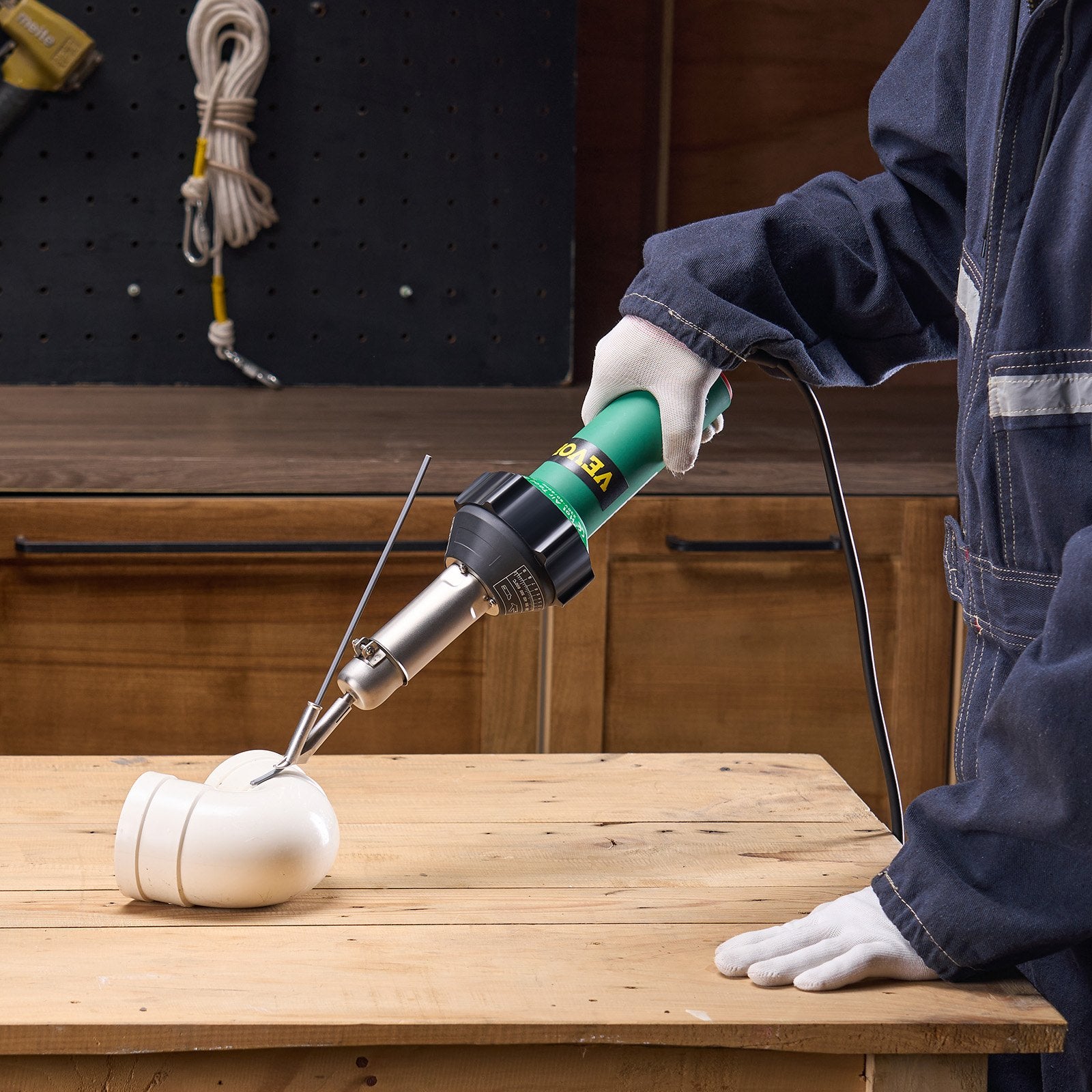 Gardening Tools: VEVOR Hot Air Plastic Welder 1600W PVC TPO Vinyl Heat Gun Torch & 9 Accessories
