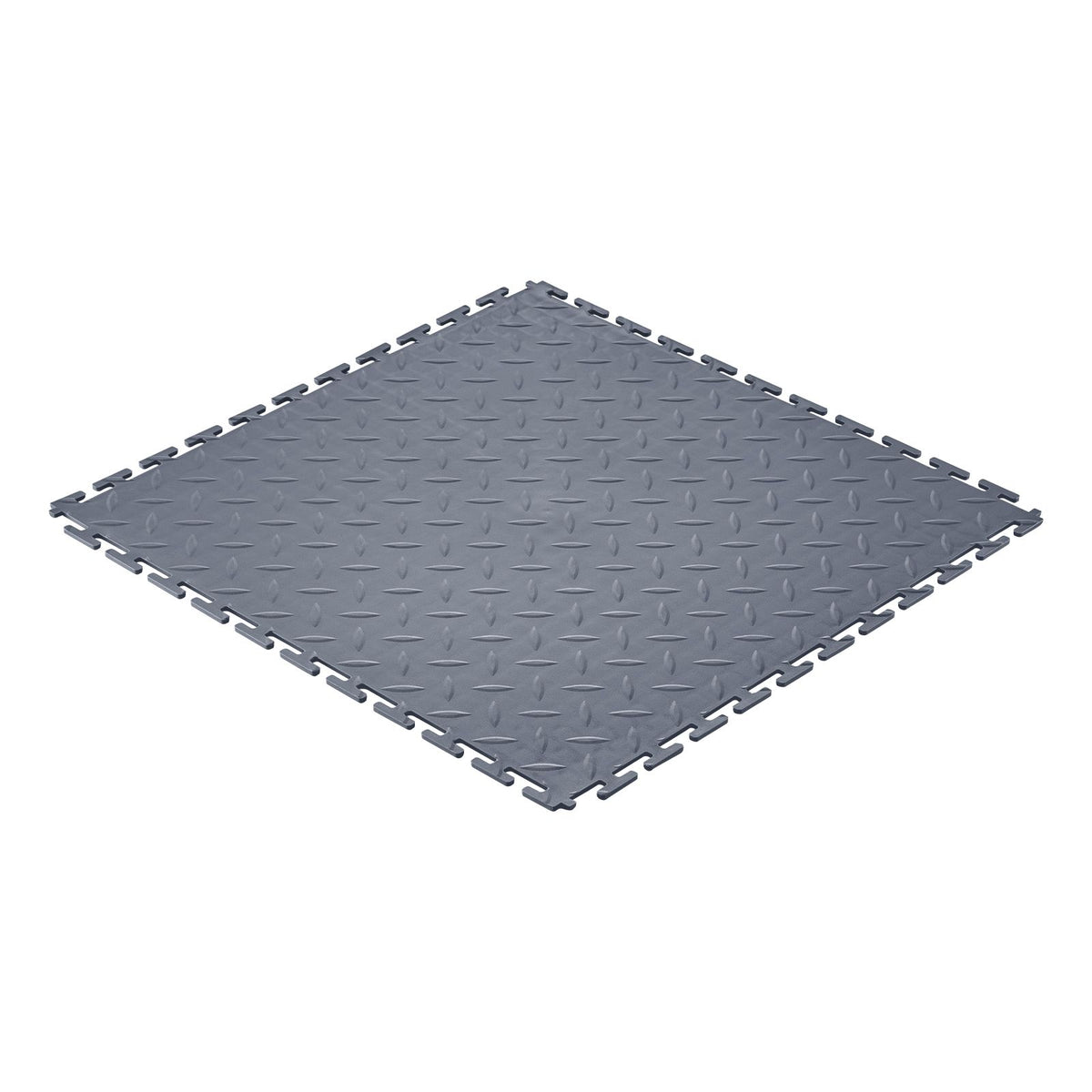 Garage Floor Tiles Interlocking, 16 Pack 513 x 513 x 5 mm Interlocking Modular Garage Flooring Tiles, Diamond Plate Slip-Resistant PVC Mats for Workshop,Warehouse,Tool Room, Graphite Gray