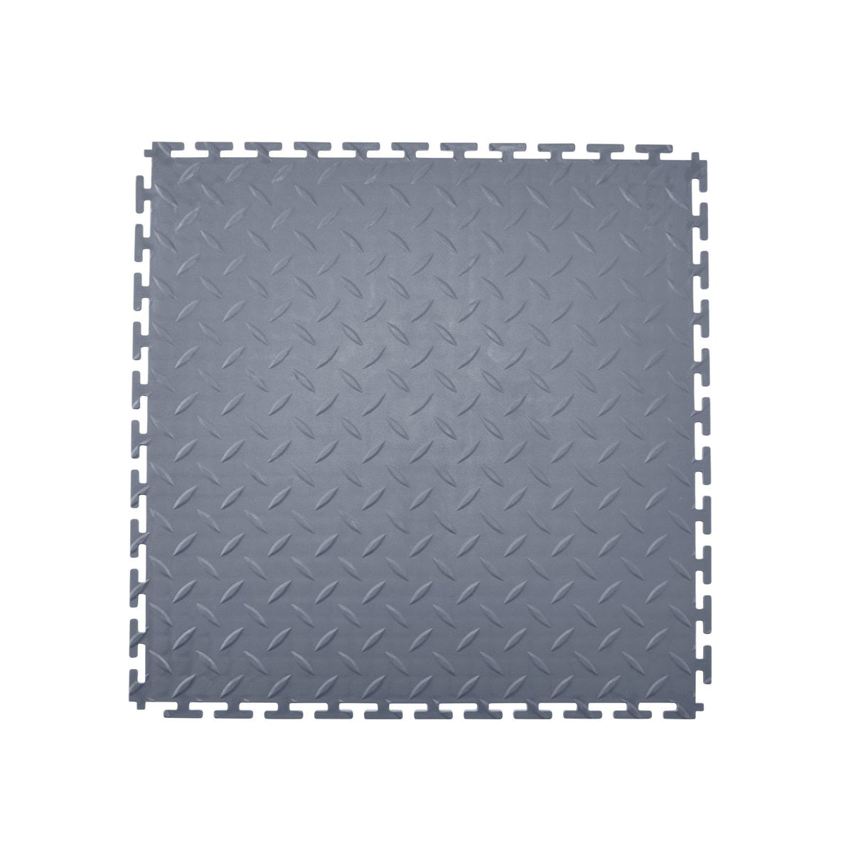 Garage Floor Tiles Interlocking, 16 Pack 513 x 513 x 5 mm Interlocking Modular Garage Flooring Tiles, Diamond Plate Slip-Resistant PVC Mats for Workshop,Warehouse,Tool Room, Graphite Gray