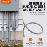 Air Compressors Accessories: VEVOR 12.7 mm Flexible Electrical Conduit, 30.5 m, PVC Liquid-Tight Conduit Non-Metallic with 5 Straight and 5 90-Degree Conduit Connector Fittings, for Air Conditioning Motor Controller Pump, IP65