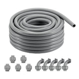 Air Compressors Accessories: VEVOR 12.7 mm Flexible Electrical Conduit, 30.5 m, PVC Liquid-Tight Conduit Non-Metallic with 5 Straight and 5 90-Degree Conduit Connector Fittings, for Air Conditioning Motor Controller Pump, IP65