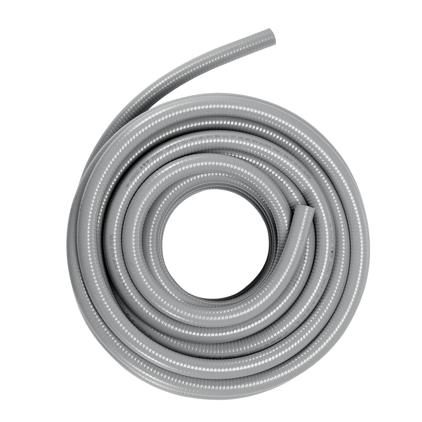 12.7 mm Flexible Electrical Conduit, 30.5 m, PVC Liquid-Tight Conduit Non-Metallic with 5 Straight and 5 90-Degree Conduit Connector Fittings, for Air Conditioning Motor Controller Pump, IP65