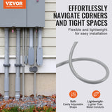Air Compressors Accessories: VEVOR 25.4 mm Flexible Electrical Conduit, 30.5 m, PVC Liquid-Tight Conduit Non-Metallic with 5 Straight and 5 90-Degree Conduit Connector Fittings, for Air Conditioning Motor Controller Pump, IP65