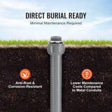 Air Compressors Accessories: VEVOR 25.4 mm Flexible Electrical Conduit, 30.5 m, PVC Liquid-Tight Conduit Non-Metallic with 5 Straight and 5 90-Degree Conduit Connector Fittings, for Air Conditioning Motor Controller Pump, IP65