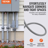 Air Compressors Accessories: VEVOR 19.1 mm Flexible Electrical Conduit, 30.5 m, PVC Liquid-Tight Conduit Non-Metallic with 5 Straight and 5 90-Degree Conduit Connector Fittings, for Air Conditioning Motor Controller Pump, IP65