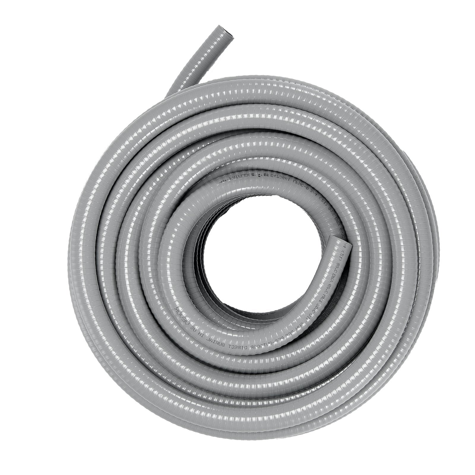 19.1 mm Flexible Electrical Conduit, 30.5 m, PVC Liquid-Tight Conduit Non-Metallic with 5 Straight and 5 90-Degree Conduit Connector Fittings, for Air Conditioning Motor Controller Pump, IP65