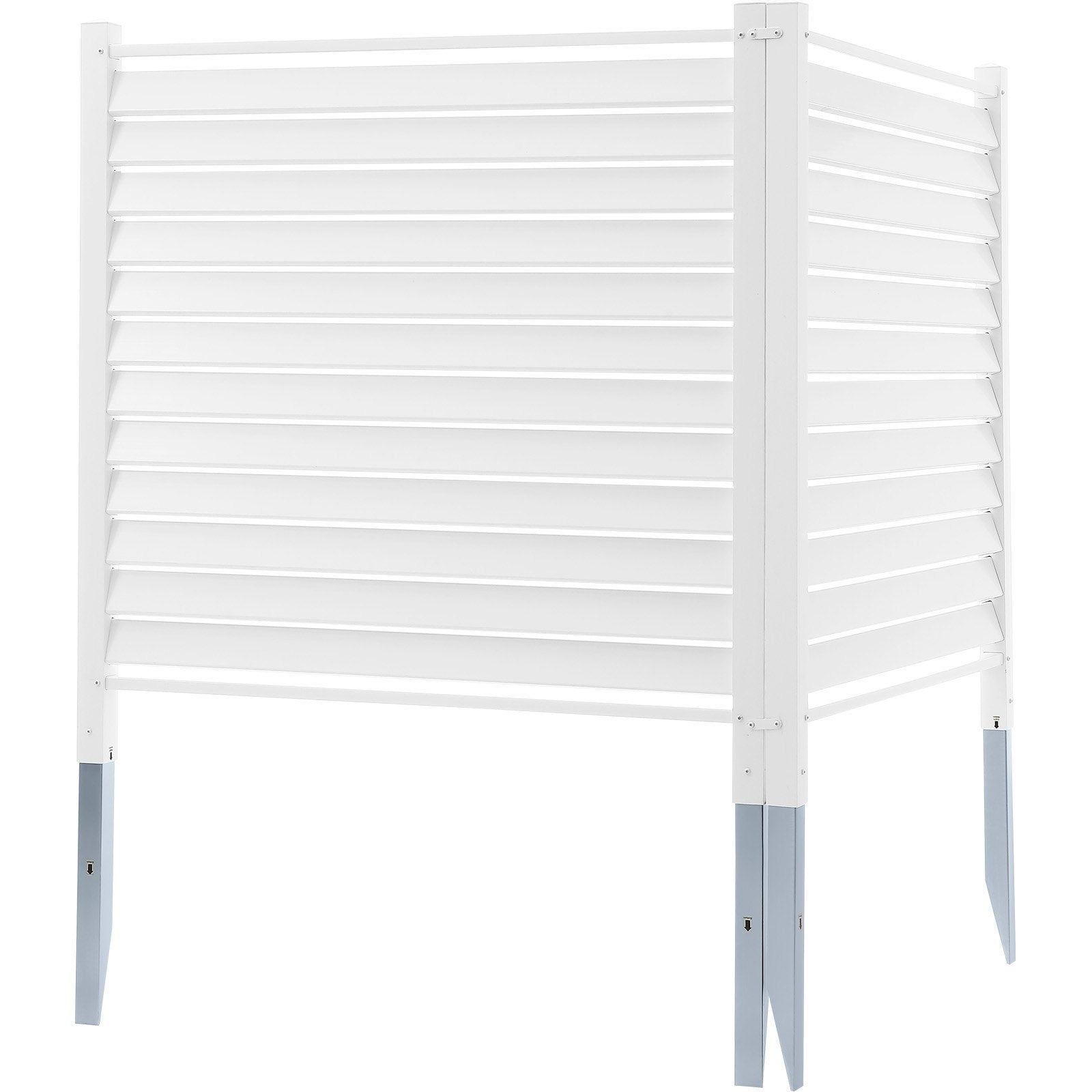 Sheds: VEVOR 48" W x 48" H Vinyl Privacy Fence Panels, Air Conditioner Fence, Outdoor Privacy Screens for Trash Can, Pool Equipment Enclosure, Privacy Screen Kit Louvered Panels (2 Panels)