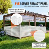 Sheds: VEVOR 48" W x 48" H Vinyl Privacy Fence Panels, Air Conditioner Fence, Outdoor Privacy Screens for Trash Can, Pool Equipment Enclosure, Privacy Screen Kit Louvered Panels (2 Panels)