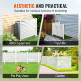 Sheds: VEVOR 48" W x 48" H Vinyl Privacy Fence Panels, Air Conditioner Fence, Outdoor Privacy Screens for Trash Can, Pool Equipment Enclosure, Privacy Screen Kit Louvered Panels (2 Panels)