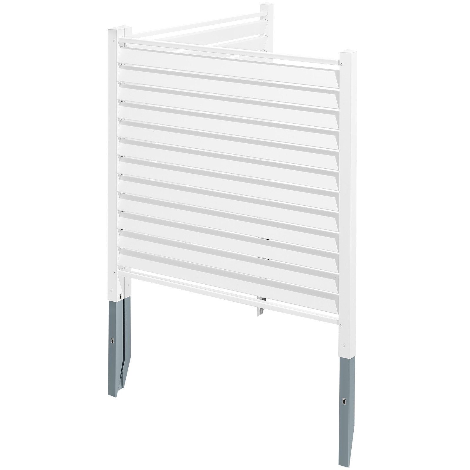 Sheds: VEVOR 48" W x 48" H Vinyl Privacy Fence Panels, Air Conditioner Fence, Outdoor Privacy Screens for Trash Can, Pool Equipment Enclosure, Privacy Screen Kit Louvered Panels (2 Panels)
