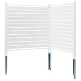 Sheds: VEVOR 48" W x 48" H Vinyl Privacy Fence Panels, Air Conditioner Fence, Outdoor Privacy Screens for Trash Can, Pool Equipment Enclosure, Privacy Screen Kit Louvered Panels (2 Panels)