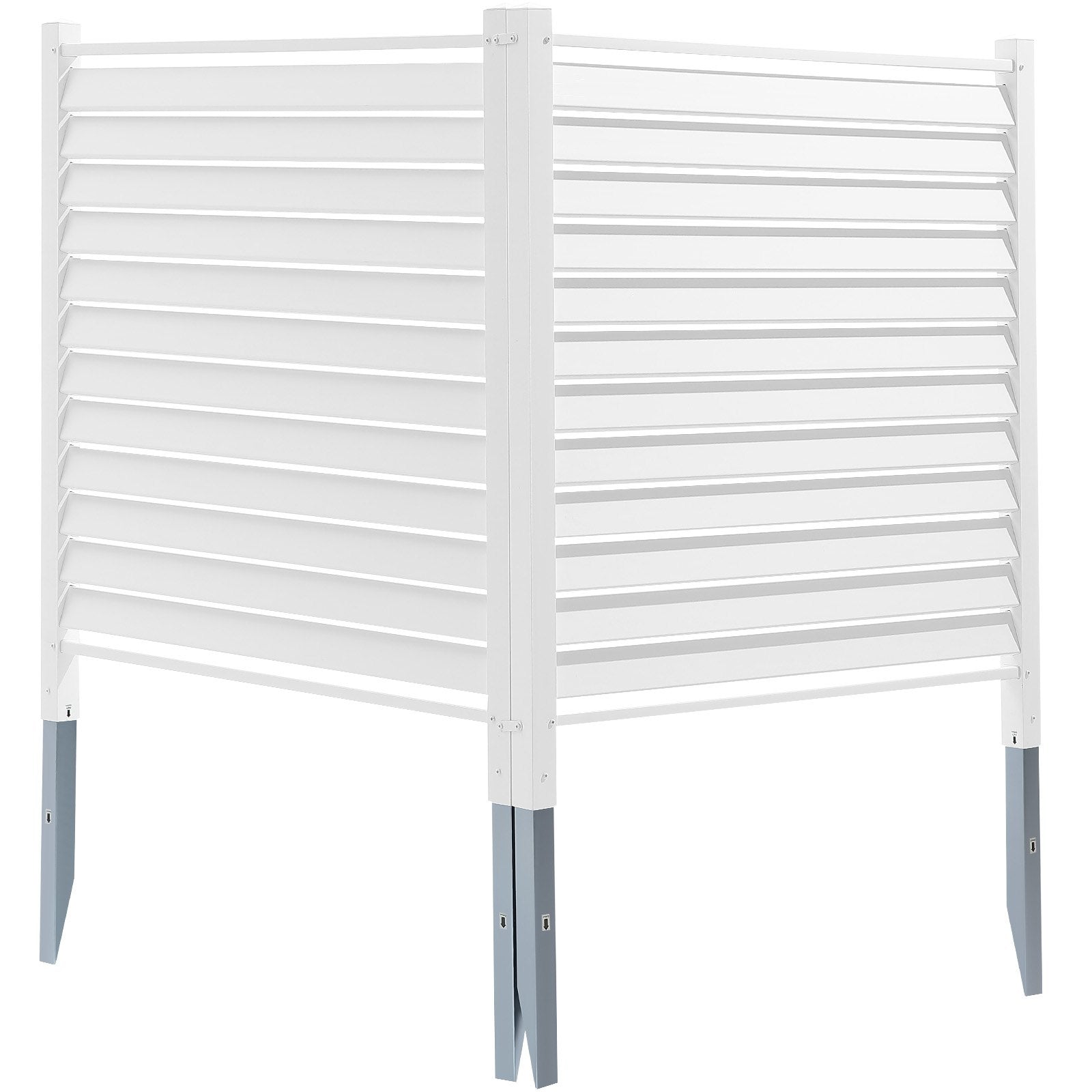 Sheds: VEVOR 48" W x 48" H Vinyl Privacy Fence Panels, Air Conditioner Fence, Outdoor Privacy Screens for Trash Can, Pool Equipment Enclosure, Privacy Screen Kit Louvered Panels (2 Panels)