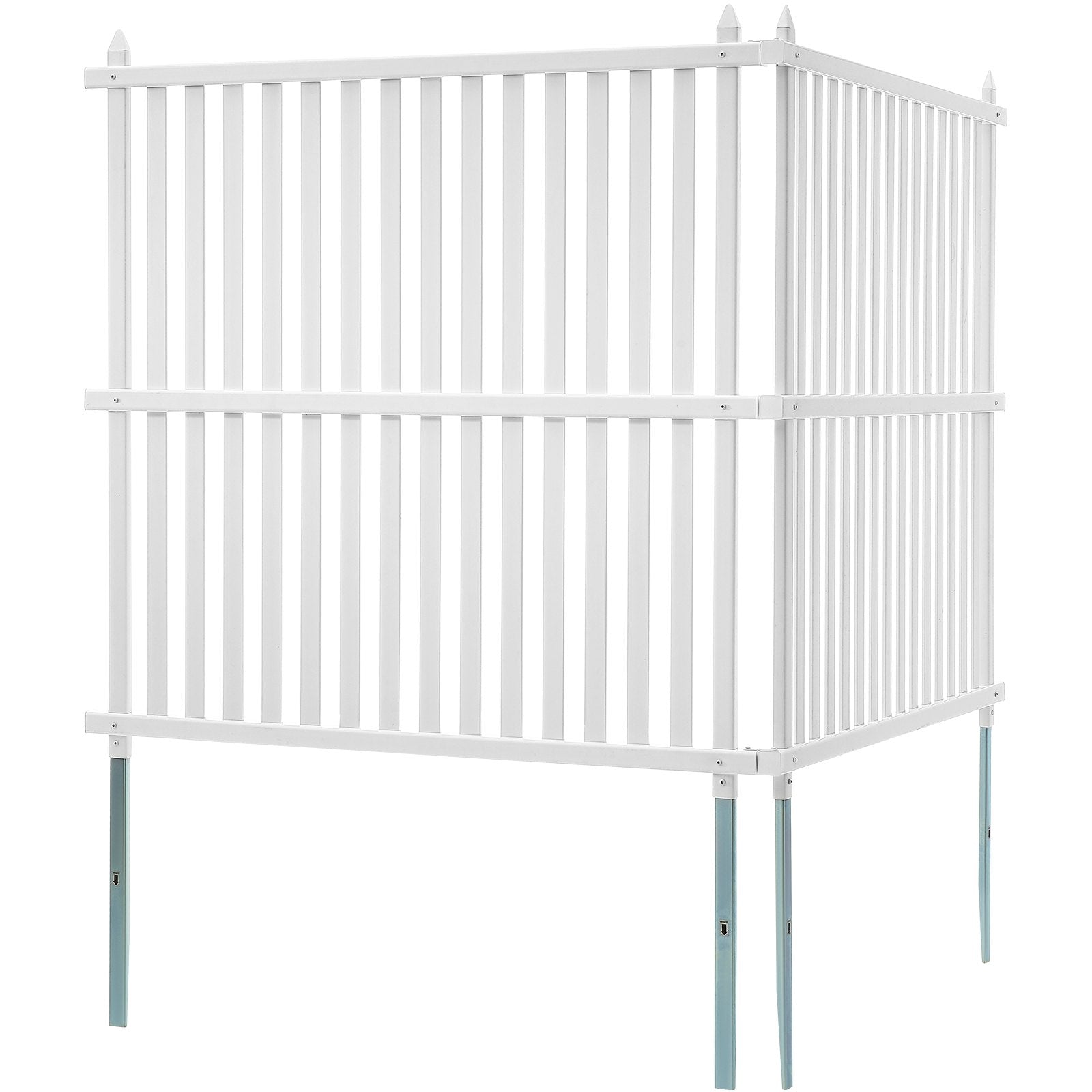 1.22m W x 1.22m H Vinyl Privacy Fence Panels, Air Conditioner Fence, Outdoor Privacy Screens for Trash Can, Pool Equipment Enclosure, Privacy Screen Kit Strip Panels (2 Panels)