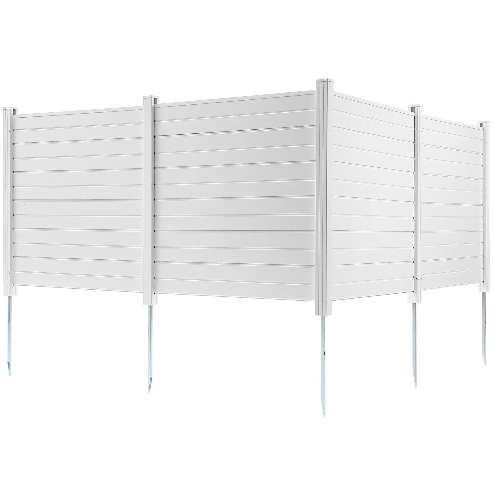 Sheds: VEVOR Outdoor Privacy Screens, 50" W x 50" H Air Conditioner Fence, Pool Equipment Enclosure, Horizontal Vinyl Privacy Fence, Perfect to Enclose Trash Can and A/C Units (4-Panel)